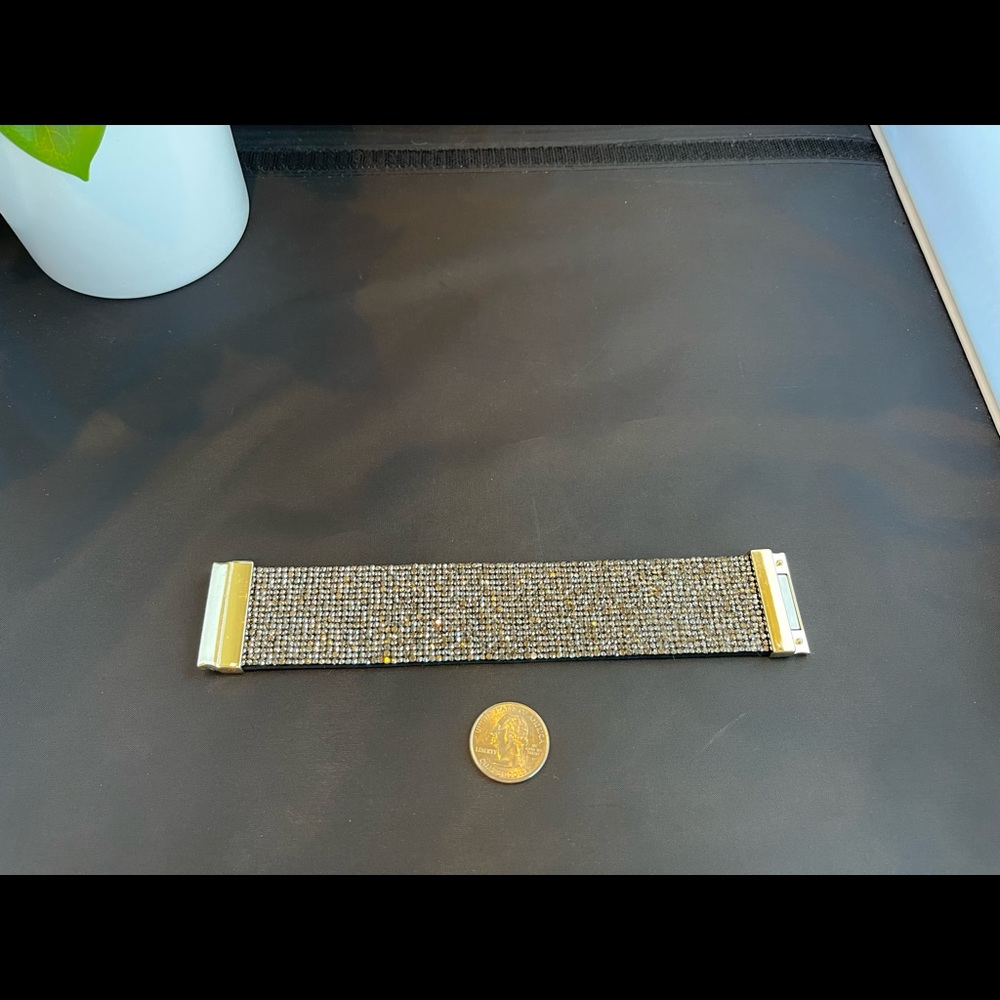 Rhinestone bracelet - Color grayish silver - Picture 4 of 6